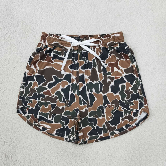Adult women brown camo summer yoga shorts