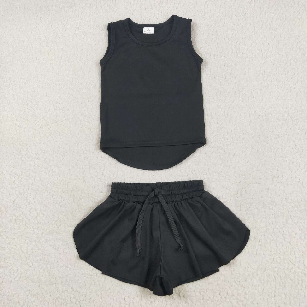 Baby girls black color yoga active wear two pieces outfit