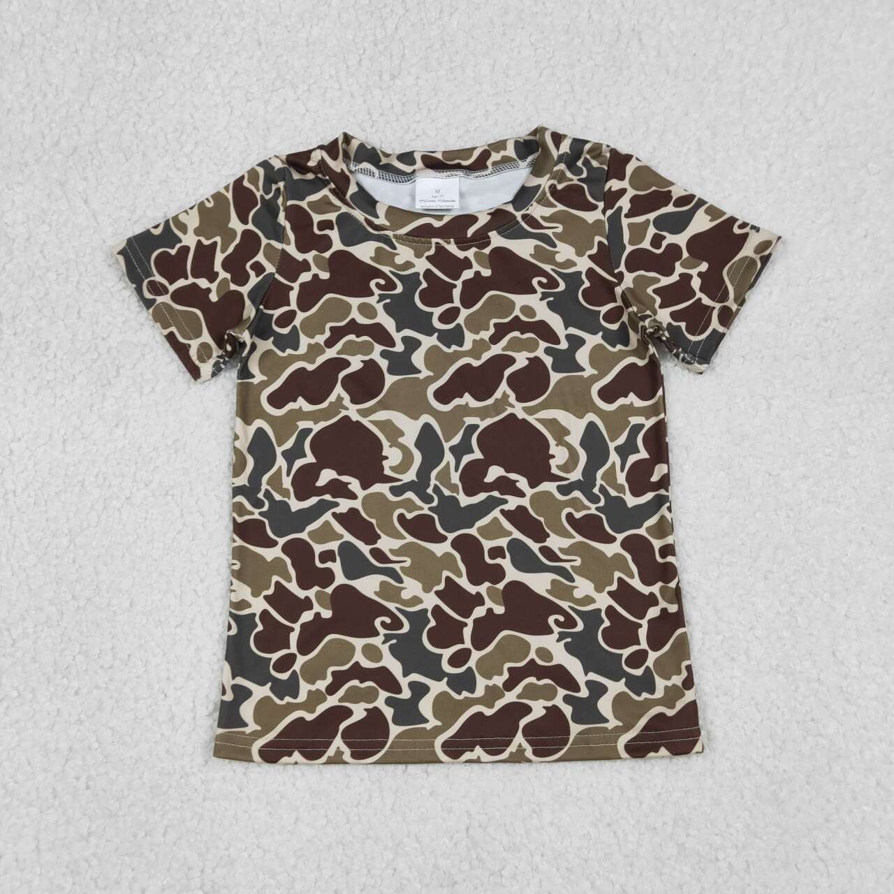 Brown camouflage boy short sleeve top