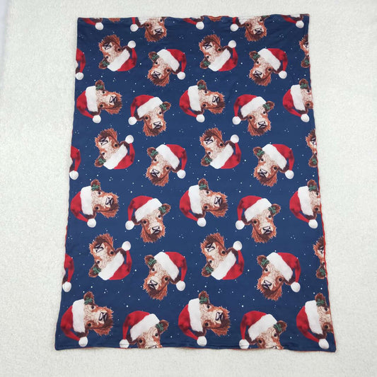 Christmas highland cow fleece  blanket