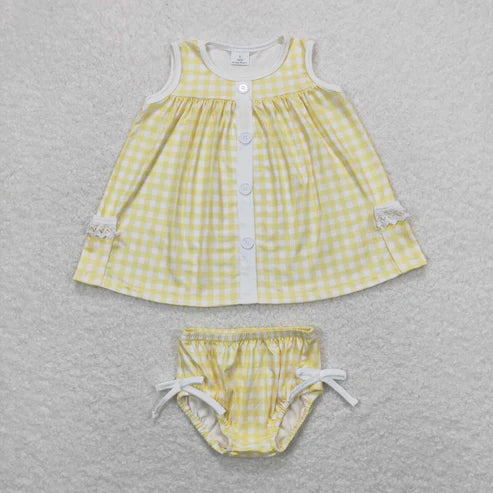 wholesale baby girls best sister checkered bummies set