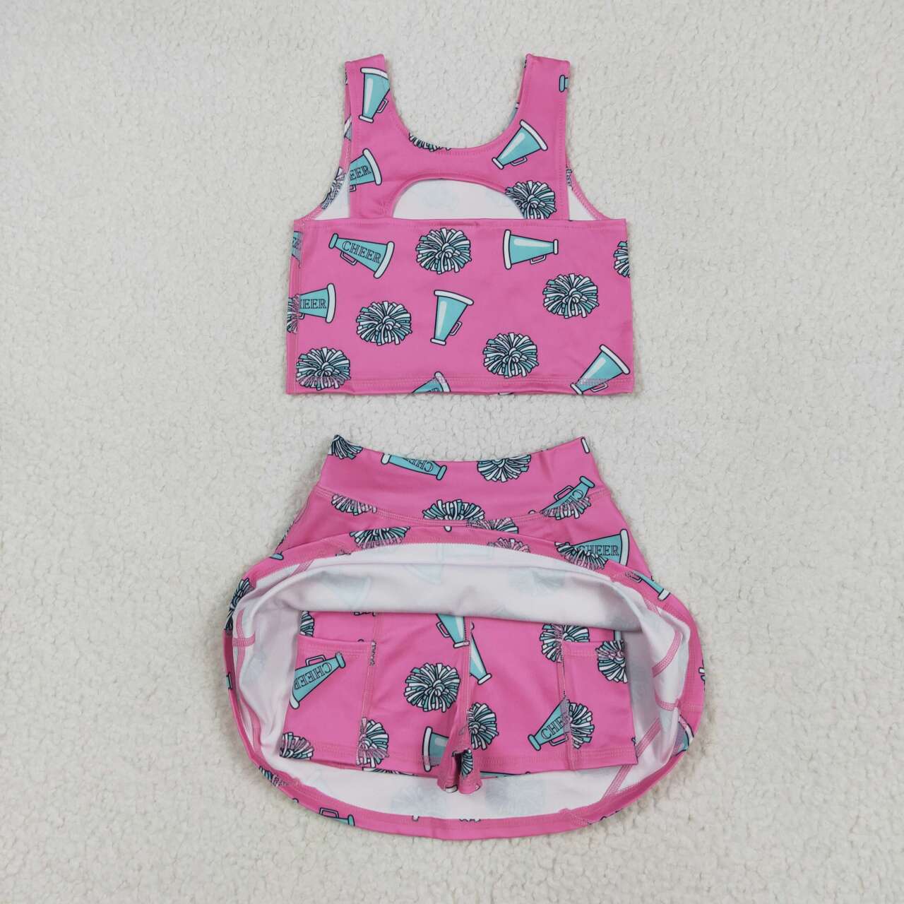 baby girls two pieces active wear athletic sports cheer suit clothes