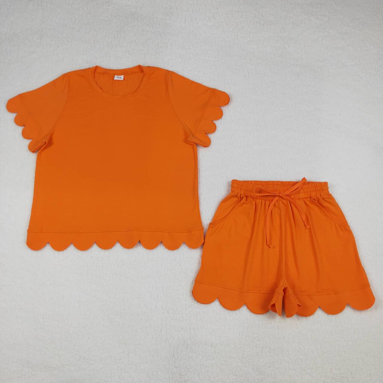 Adult women orange color short sleeve outfit