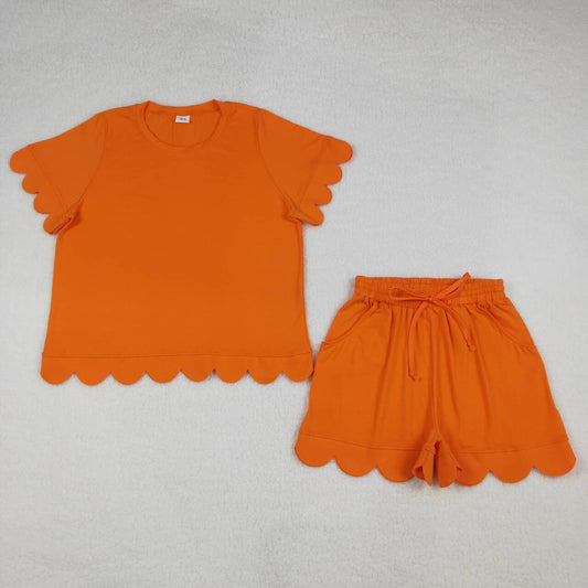 Adult women orange color short sleeve outfit