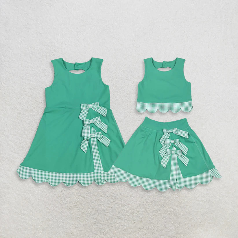 Green color baby girls yoga dress