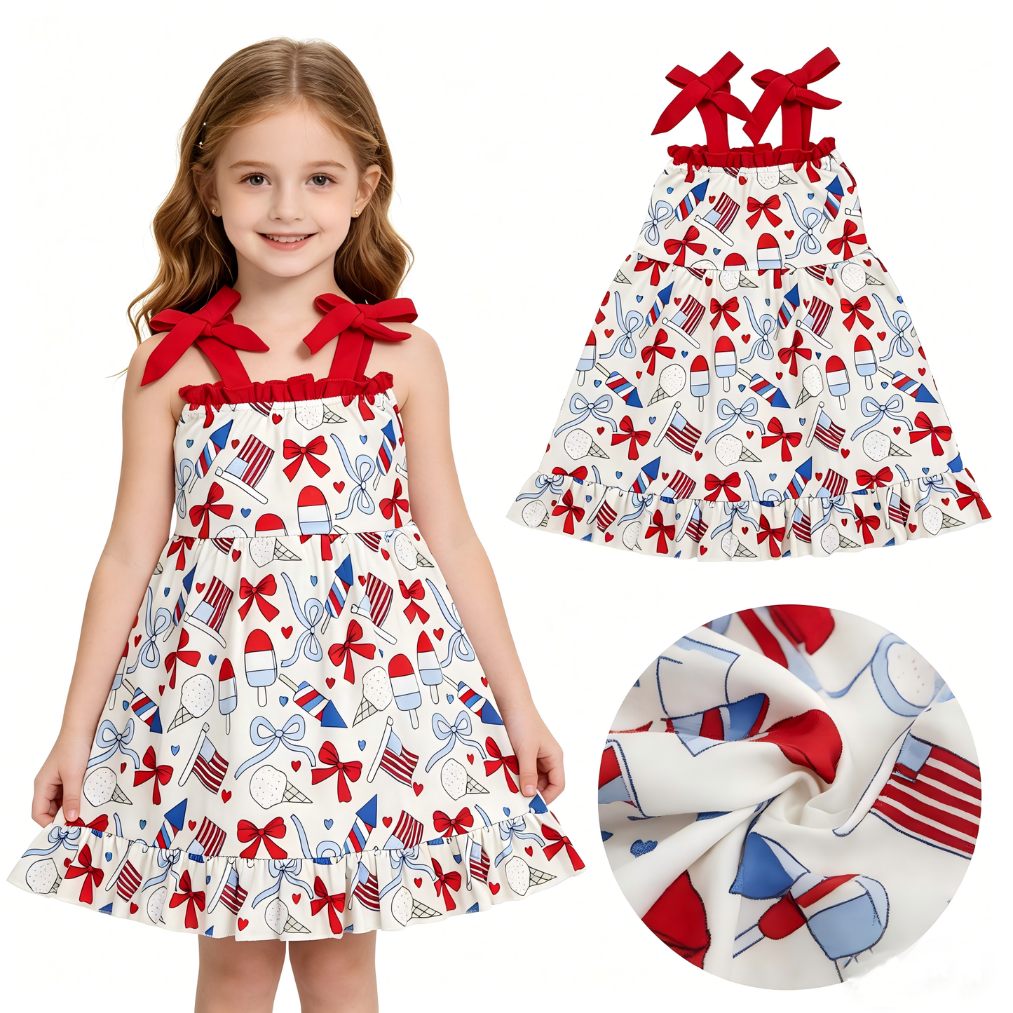 July 4th design girls holiday dress
