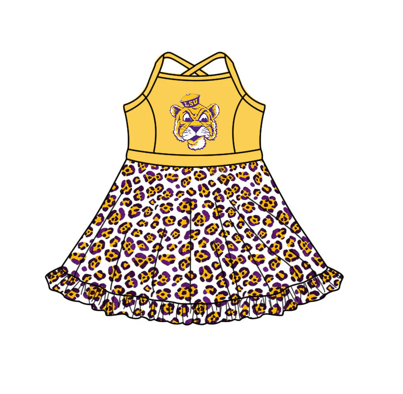 Toddle girls wholesale custom school team design yoga dress