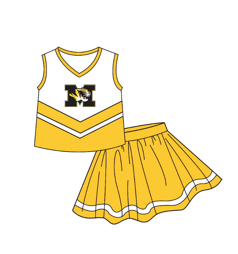 baby girl sleeveless top matching skorts custom design team outfit