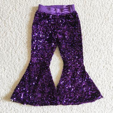 Mardi Gras purple sequins sparking long pants