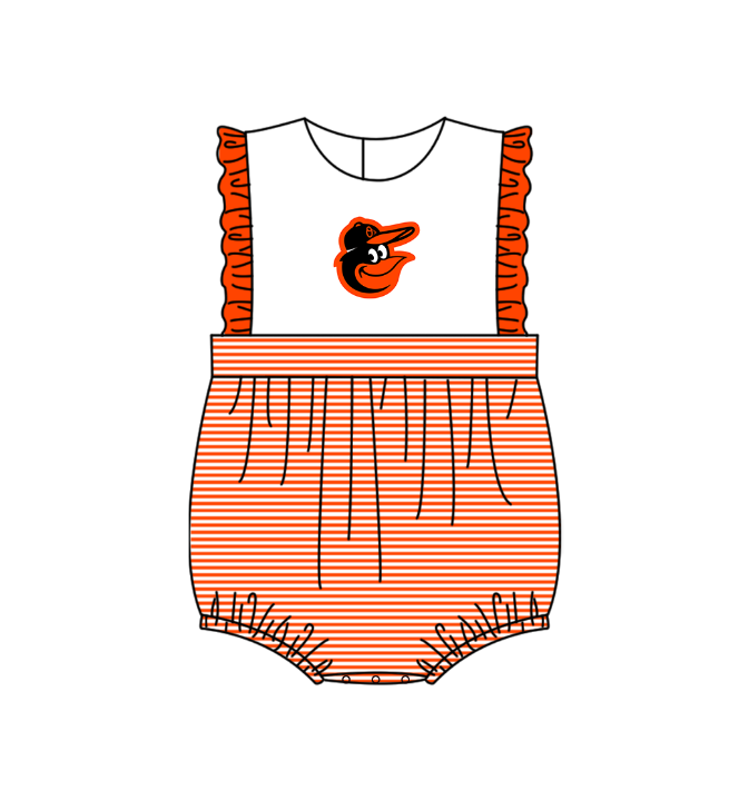 Baltimore Orioles Team design toddle baby girl summer romper