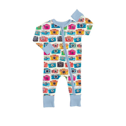wholesale camera long sleeve zip romper