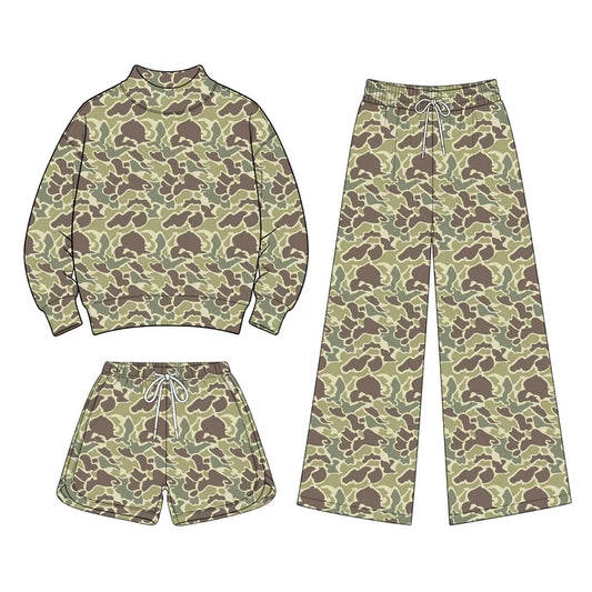 Toddle kids girls custom camo design long sleeve matching outfit