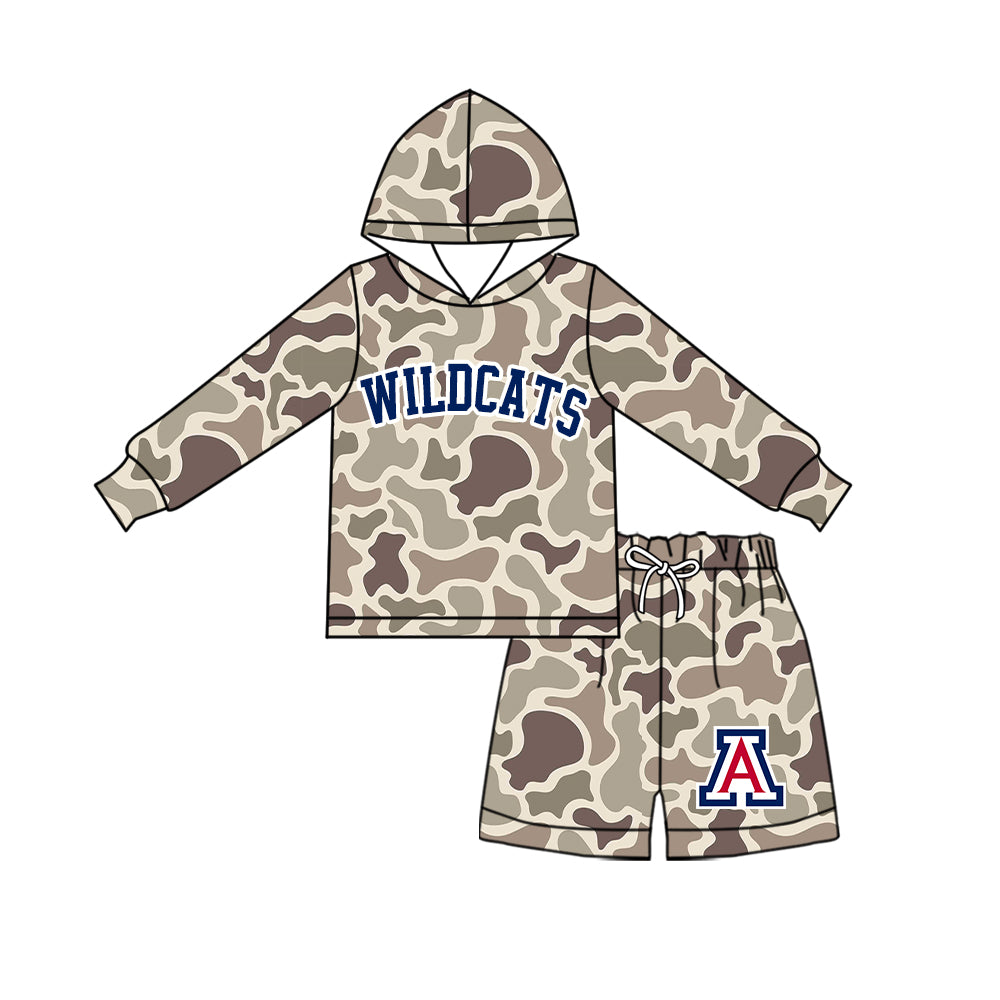Custom team top matching shorts kids boy hoodie outfit wholesale factory price