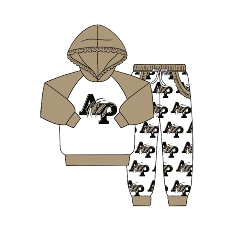 baby girl AP team design long sleeve hoodie set