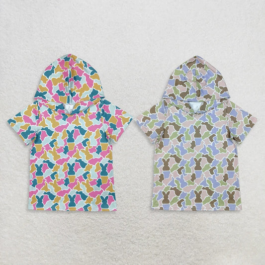 Easter bunny boys short sleeve hoodie top