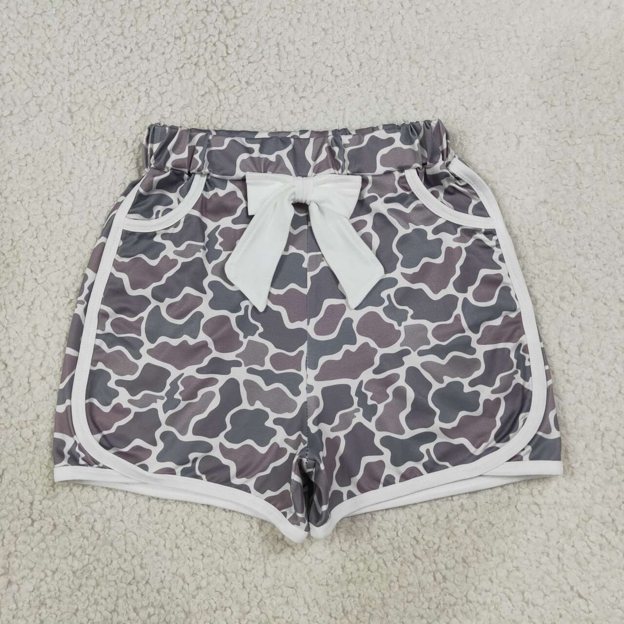 baby girl dark grey  camo summer shorts