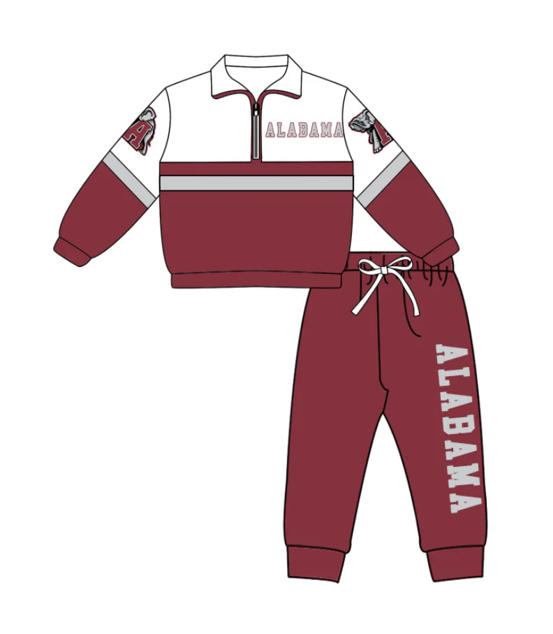 Kids long sleeve team pullover top matching pants outfit wholesal factory price