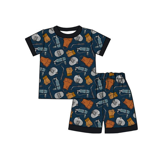 baby boy short sleeve welder design outfit