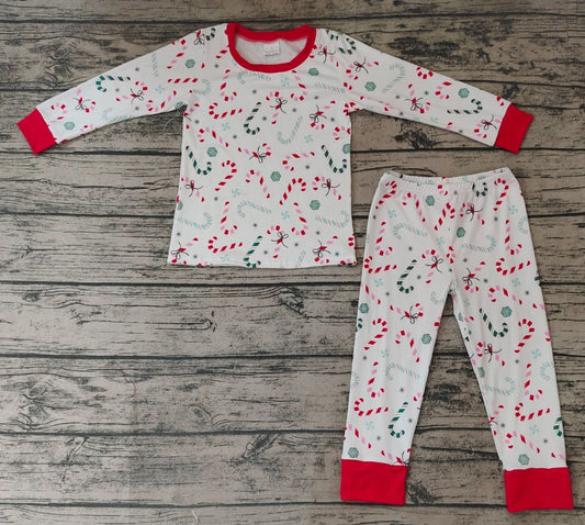 Christmas candy cane long sleeve pajama set preorder