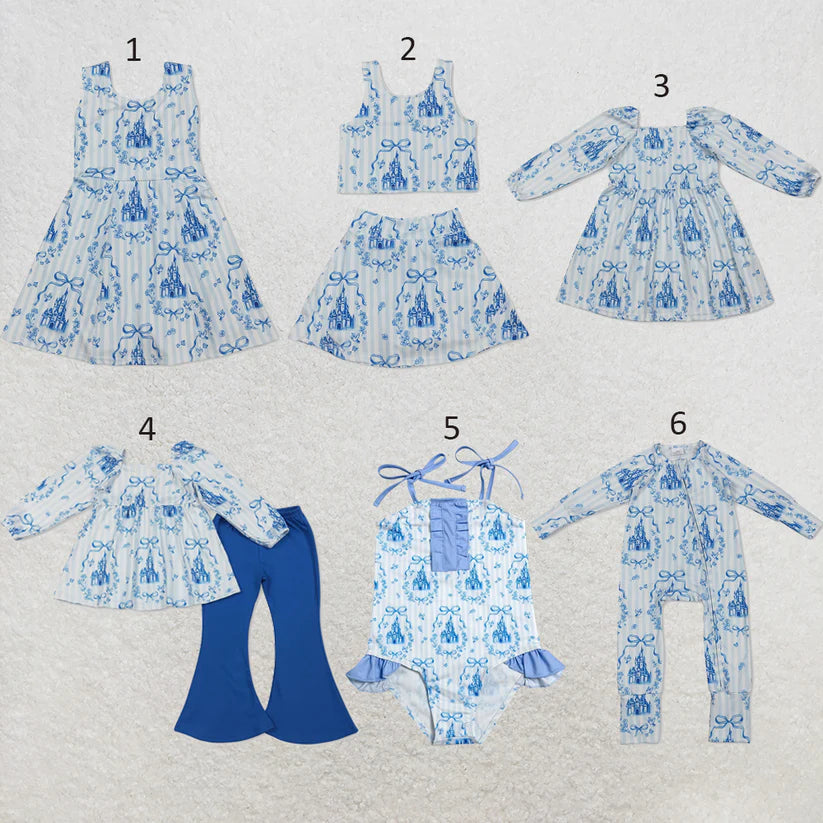 Blue castle girls summer active yoga dress