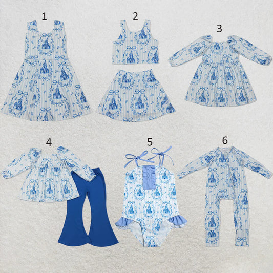 Blue castle girls summer active yoga dress