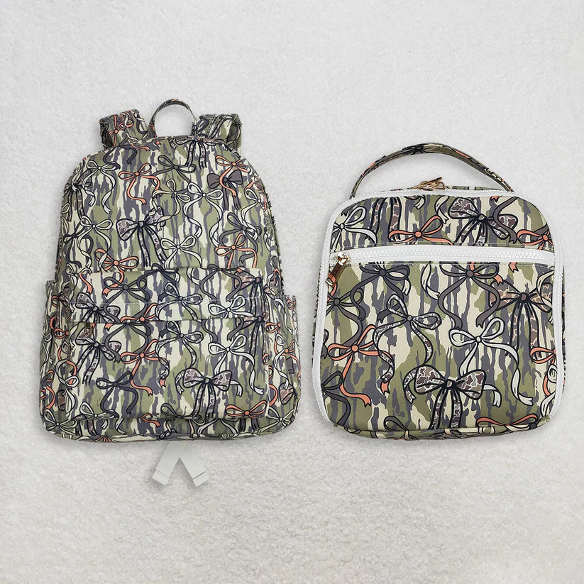 Camo bow design lunch box bag