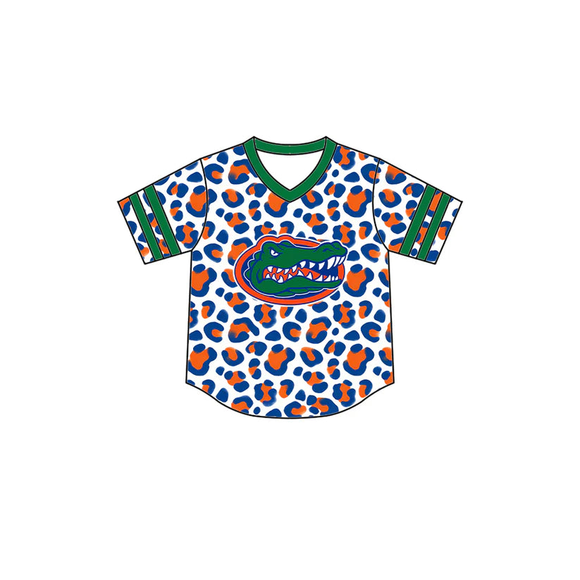 Team style short sleeve top wholesale kids clothes