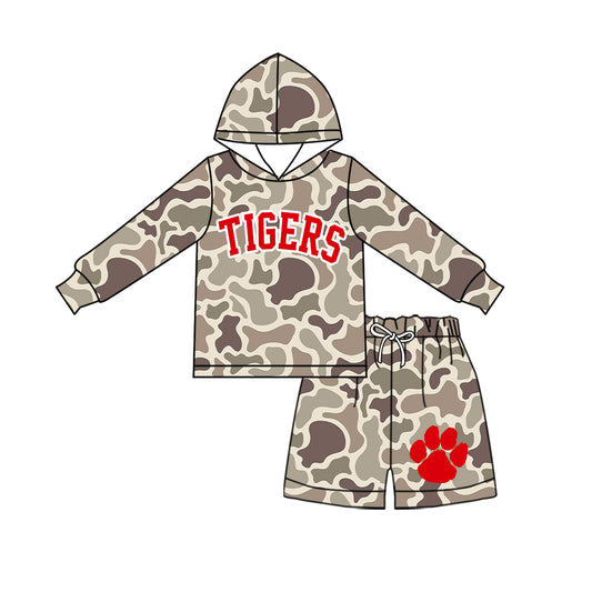 Custom team top matching shorts kids boy hoodie outfit wholesale factory price