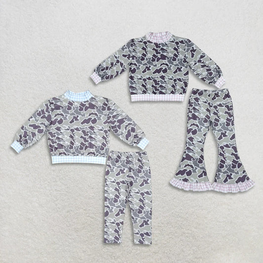 Dark grey long sleeve top matching pants boys fall winter outfit