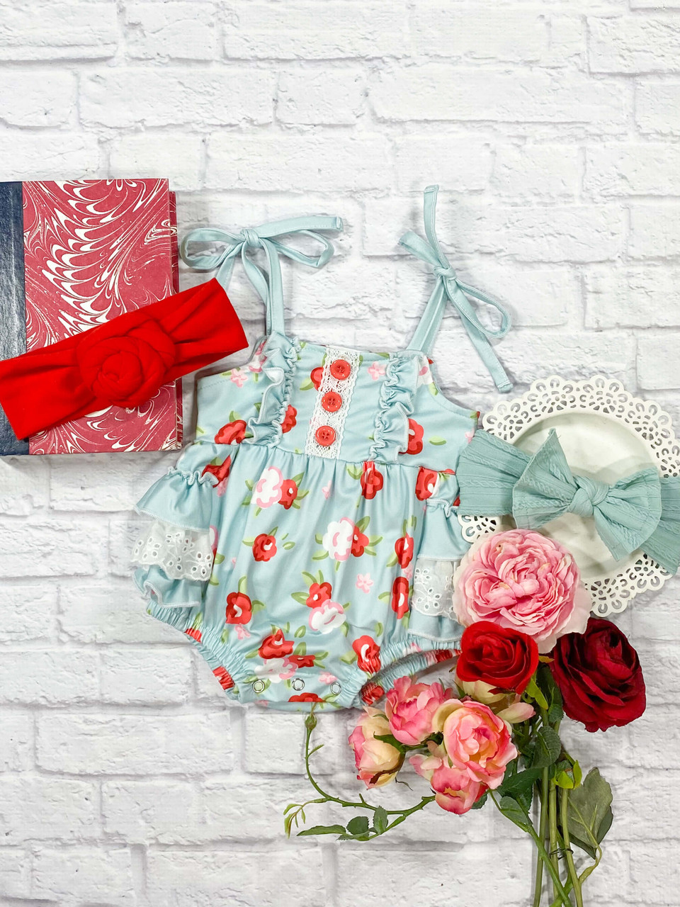 flower girls one piece romper