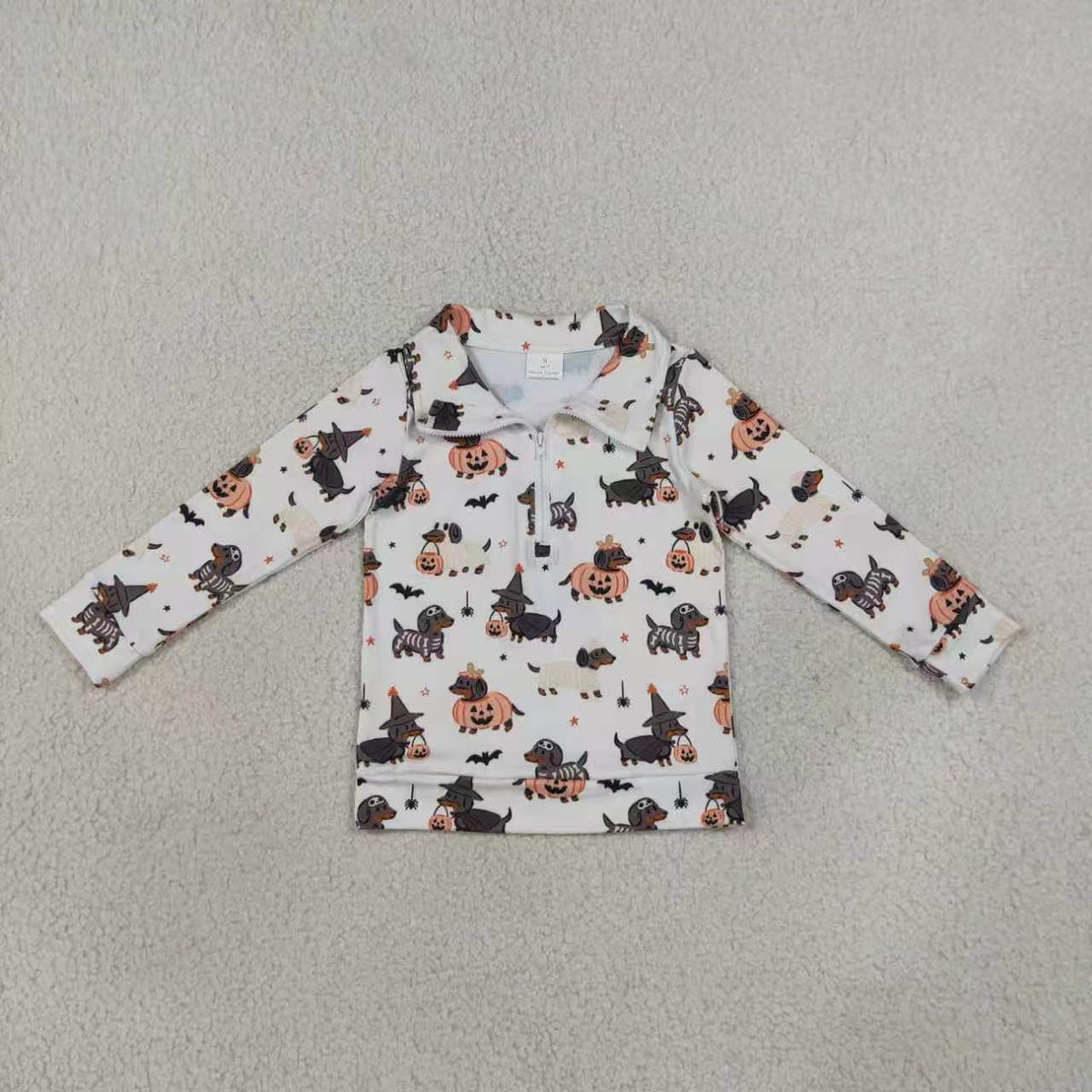 Halloween pumpkin ghost print boys long sleeve outfit