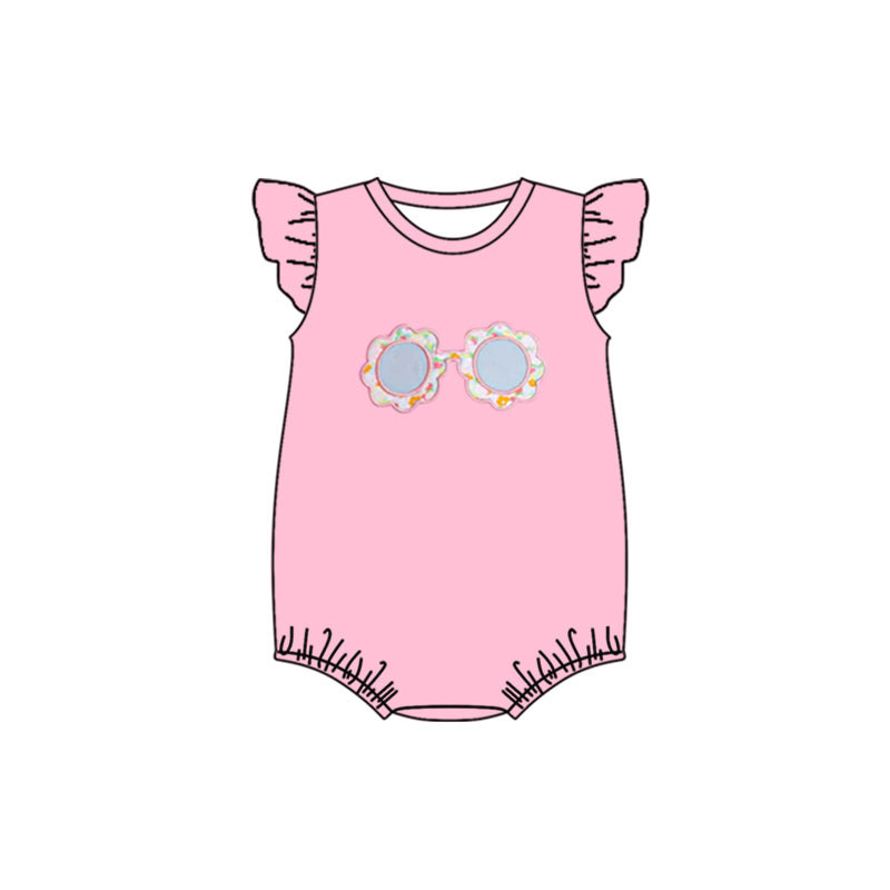 newborn baby girls glass print romper