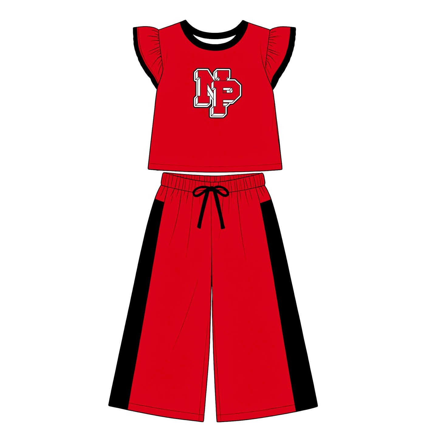 Toddle kids girls custom design flutter sleeve outfit