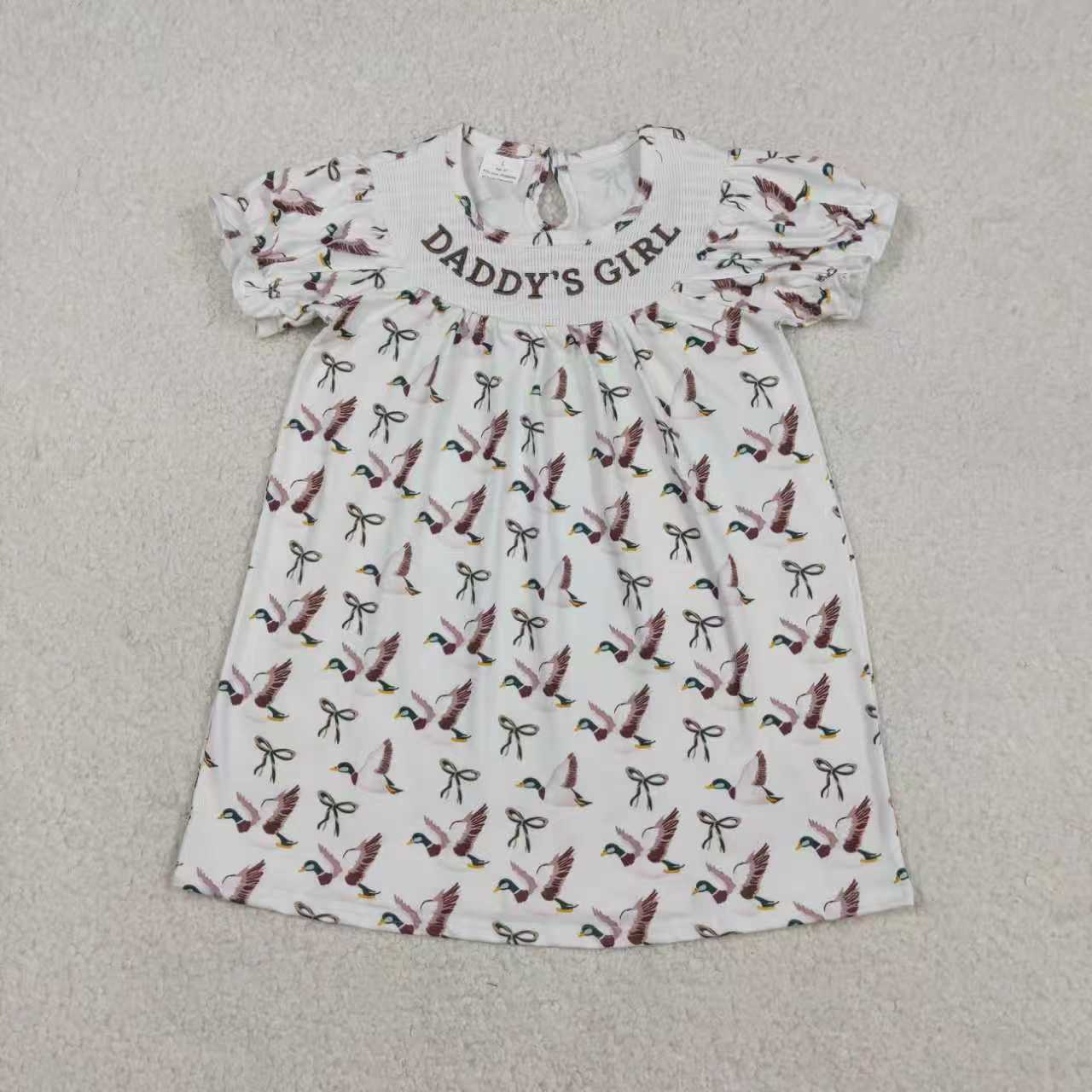 Daddys girl mallard duck summer smocked dress