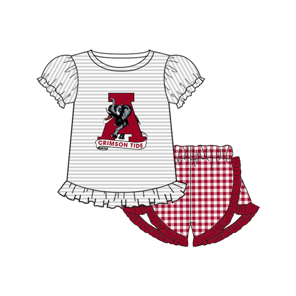 baby girl elephant college team design outfit