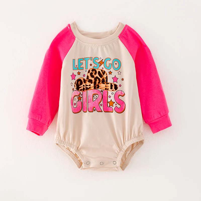 Lets go girls western cowgirl long sleeve fall winter romper