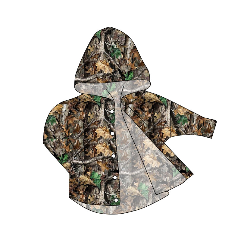 baby boy long sleeve camo button down hoodie top