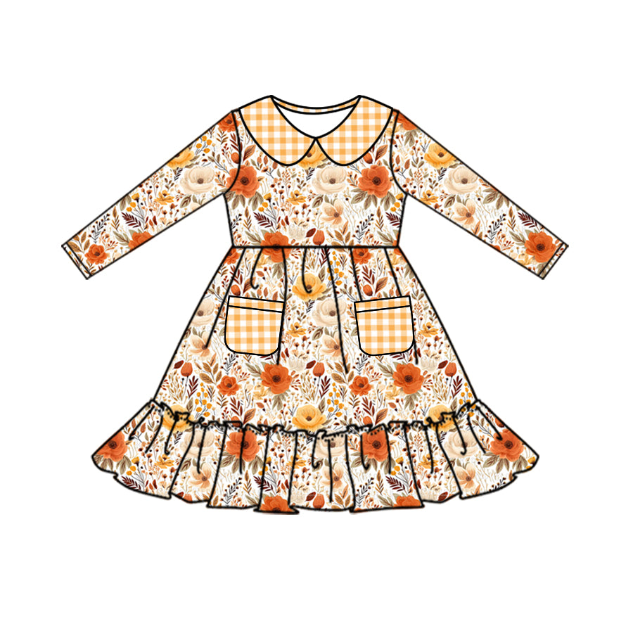 baby girl wholesale floral boutique pocket dress
