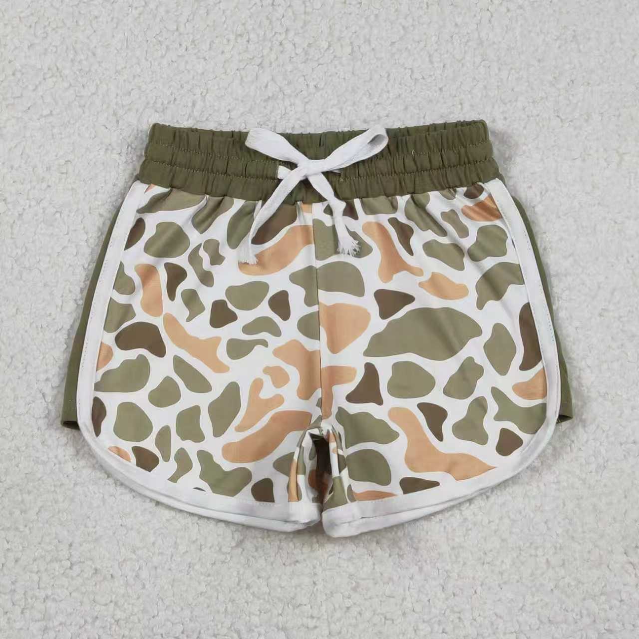 Toddle baby boy dark green camo summer shorts