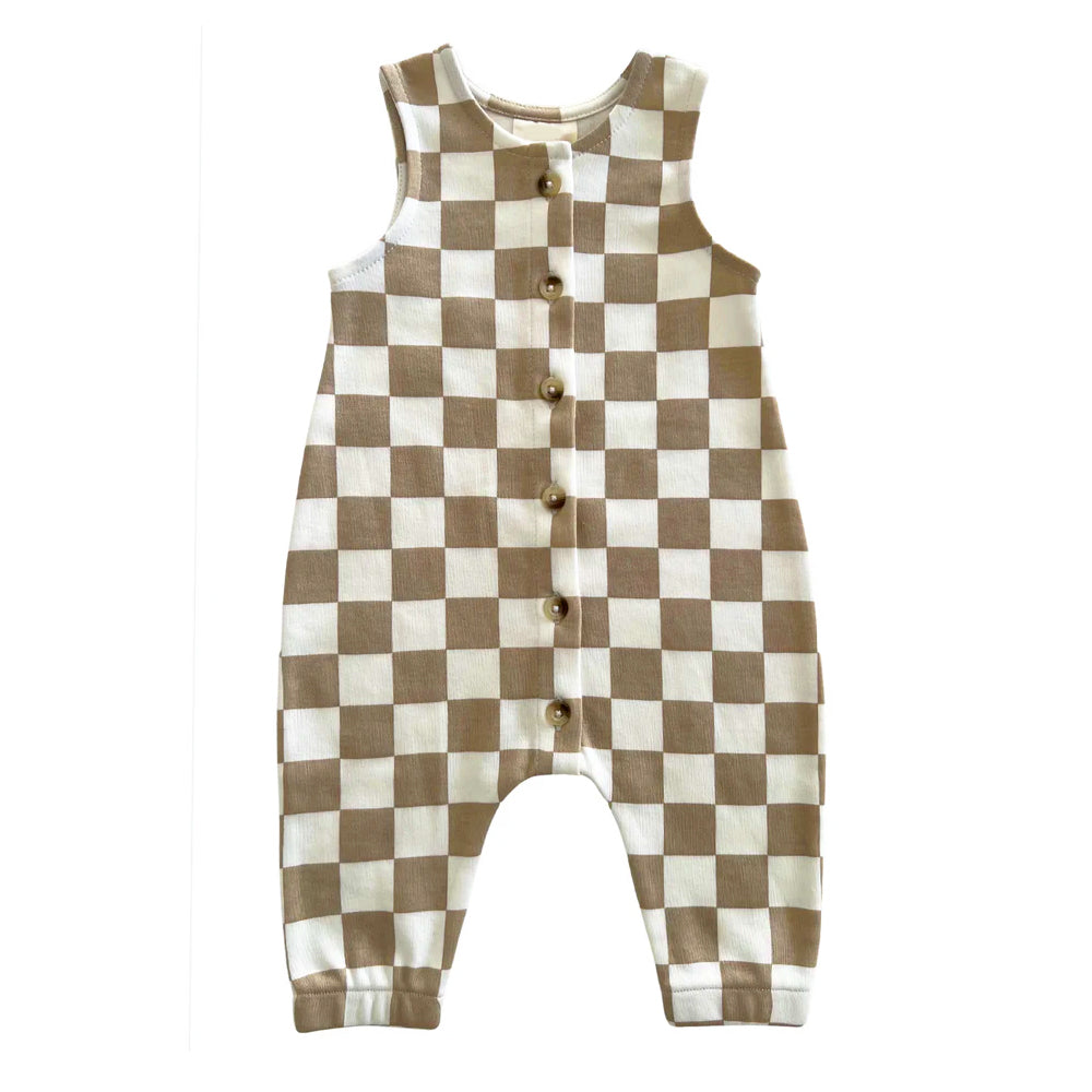 toddle girls khaki button romper preorder