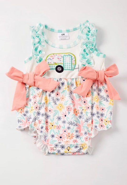 toddle girls camping floral romper