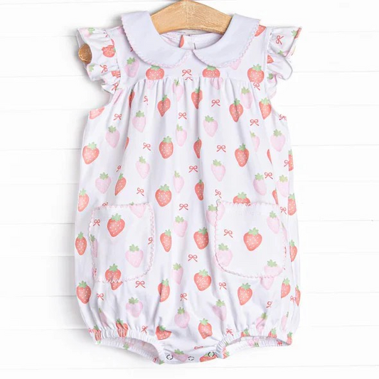 toddle baby strawberry pocket romper