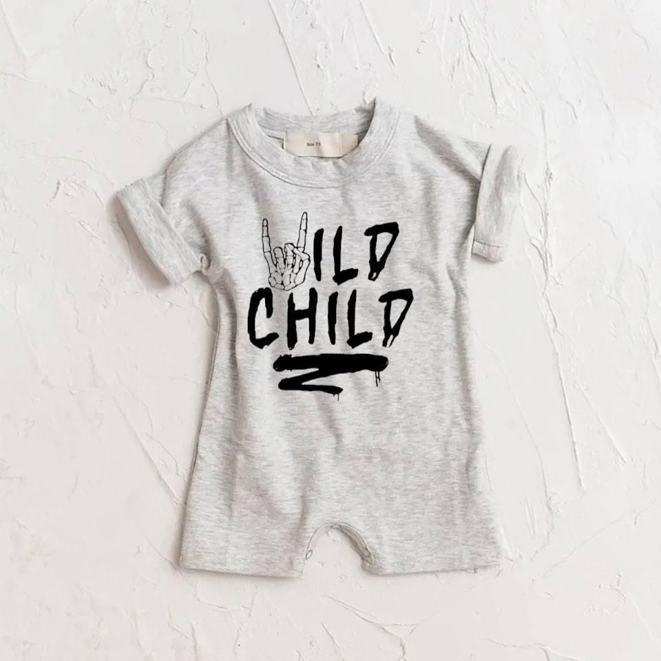 Wild child kids short sleeve romper