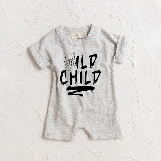 Wild child kids short sleeve romper
