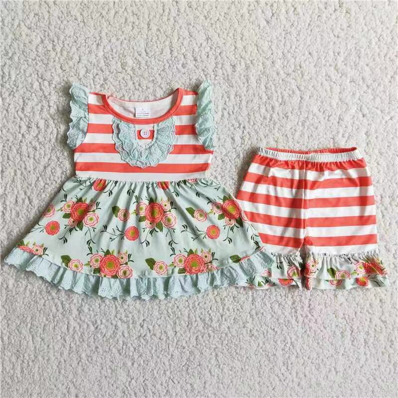 Wholesale girls boutique clothing set