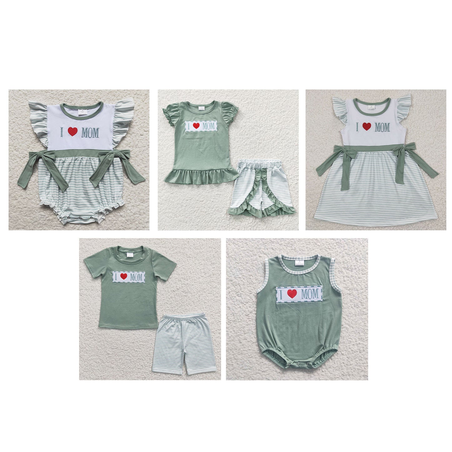 I love Mom boy summer short set,kids boutique set, BSSO0173