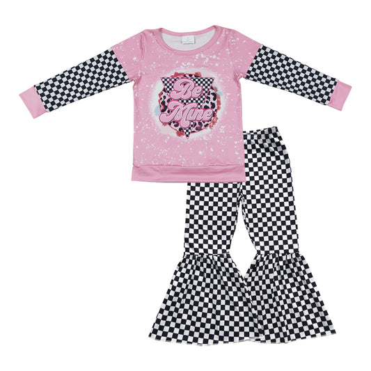 girls long sleeve boutique clothing set be mine