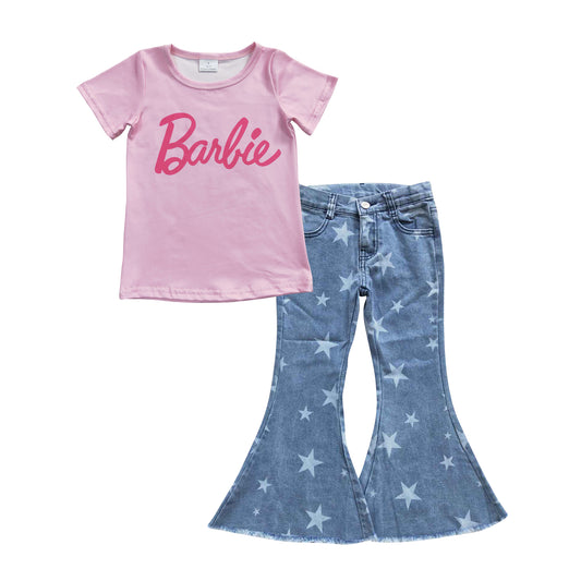 girl boutique doll top star jeans pants wholesale kids clothing