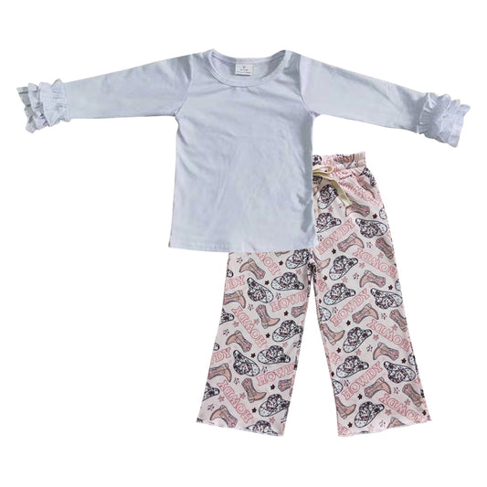 western howdy girls boutique clothing set