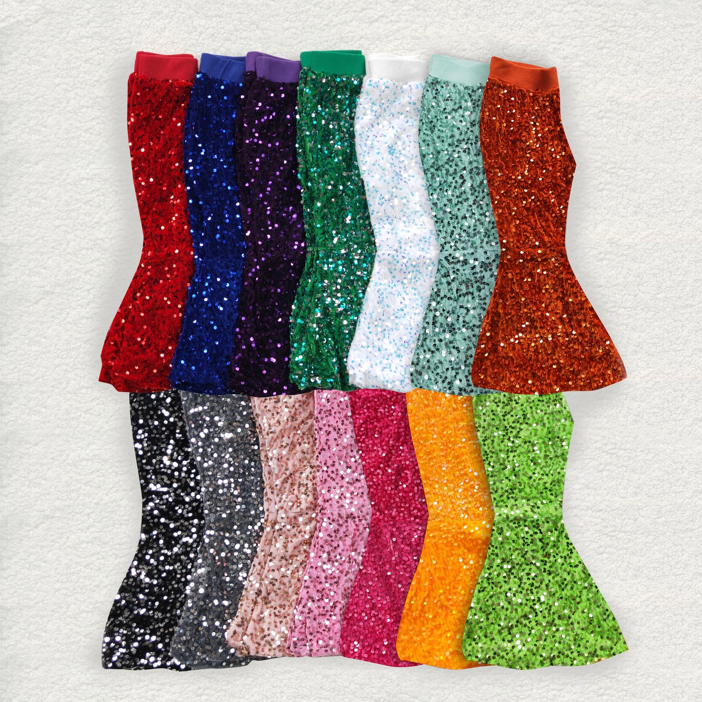 Wholesale toddle girls sequins bell bottoms bling bling sparkle pants